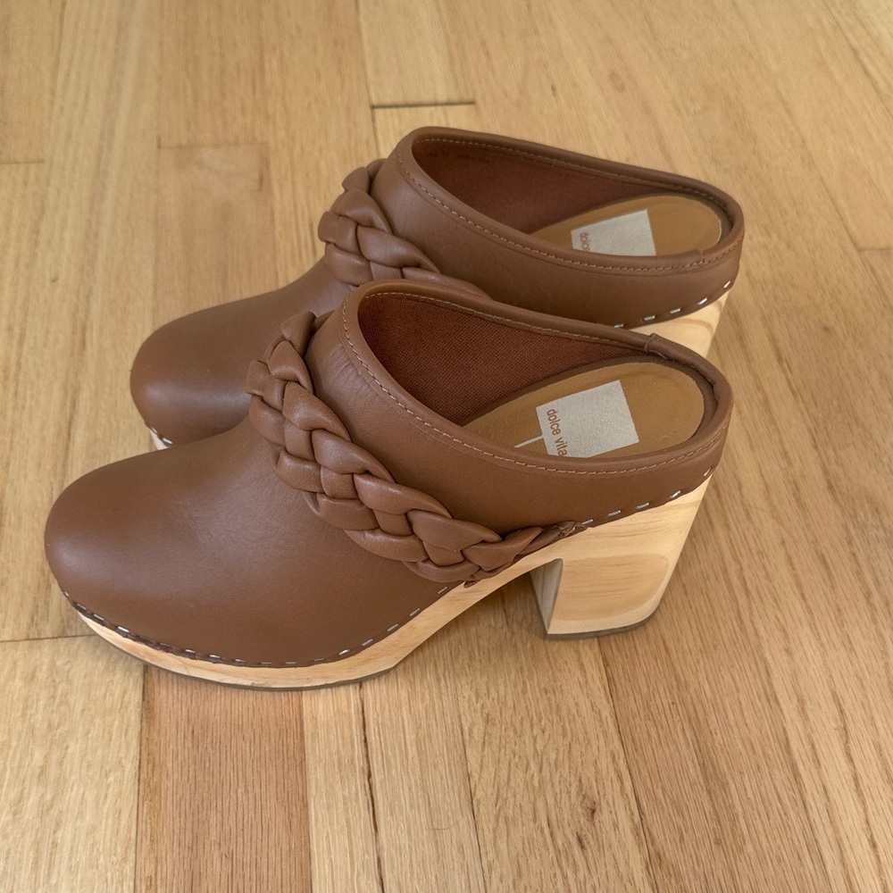 Dolce Vita Tan Braided Leather Mules